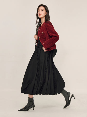 Structured Wool Blend Tweed Jacket