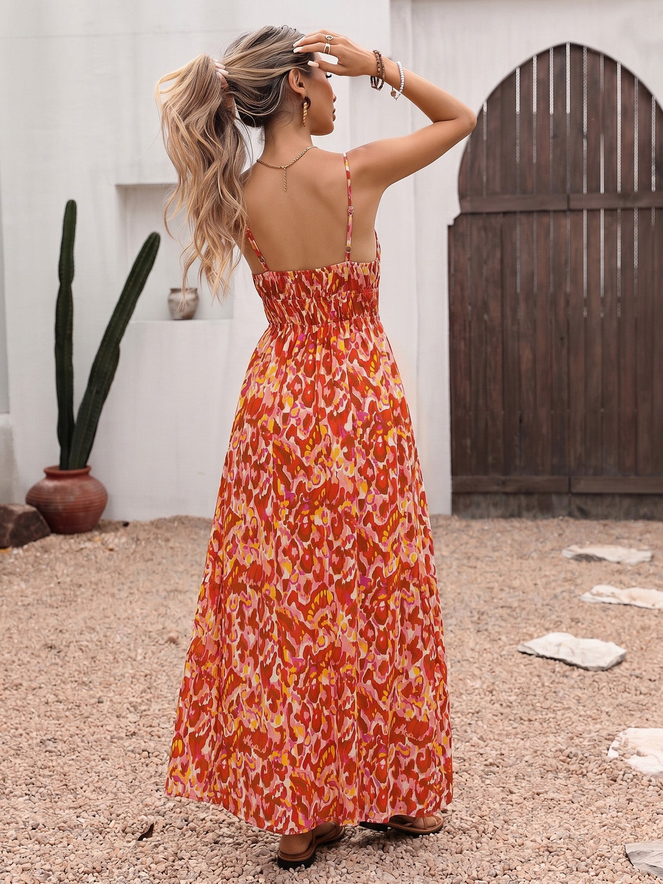 Floral Smocked Waist Maxi Dress