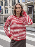 Oversized Striped Button Down Cardigan