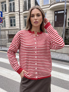 Oversized Striped Button Down Cardigan
