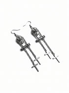 Gothic Skull Cross Dangle Earrings