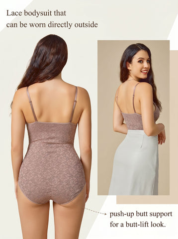 Seamless Lace Tummy Control Bodysuit