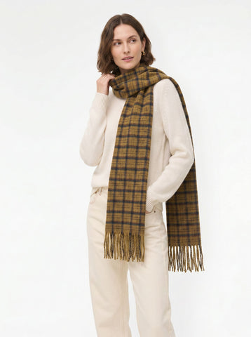 Cozy Plaid Brushed Wool Scarf