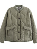 Quilted Button Down Bomber Jacket