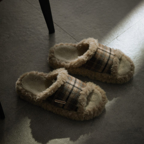 Ultra Plush Cozy Plaid Slippers