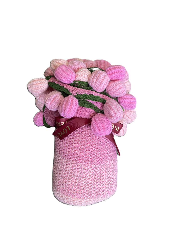 Cozy Handmade Floral Knit Blanket