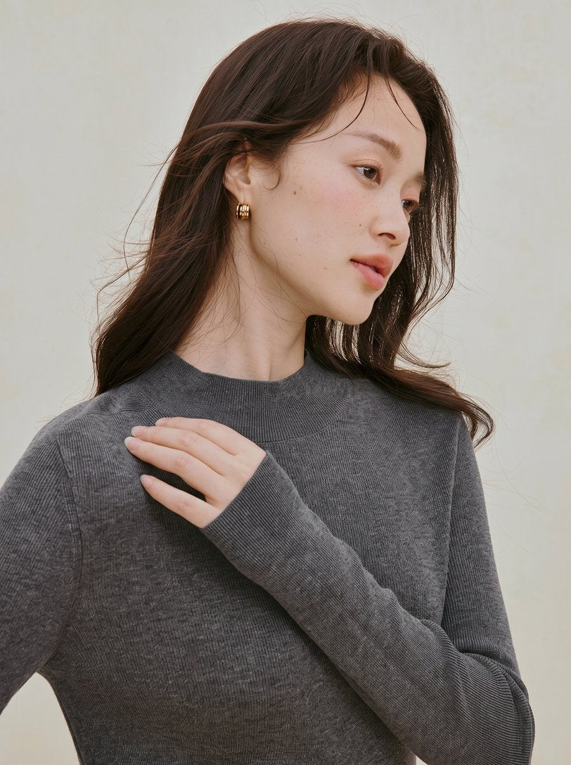 Soft Ribbed Wool Blend Pullover