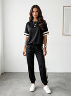 Athletic Striped Casual Pant Set