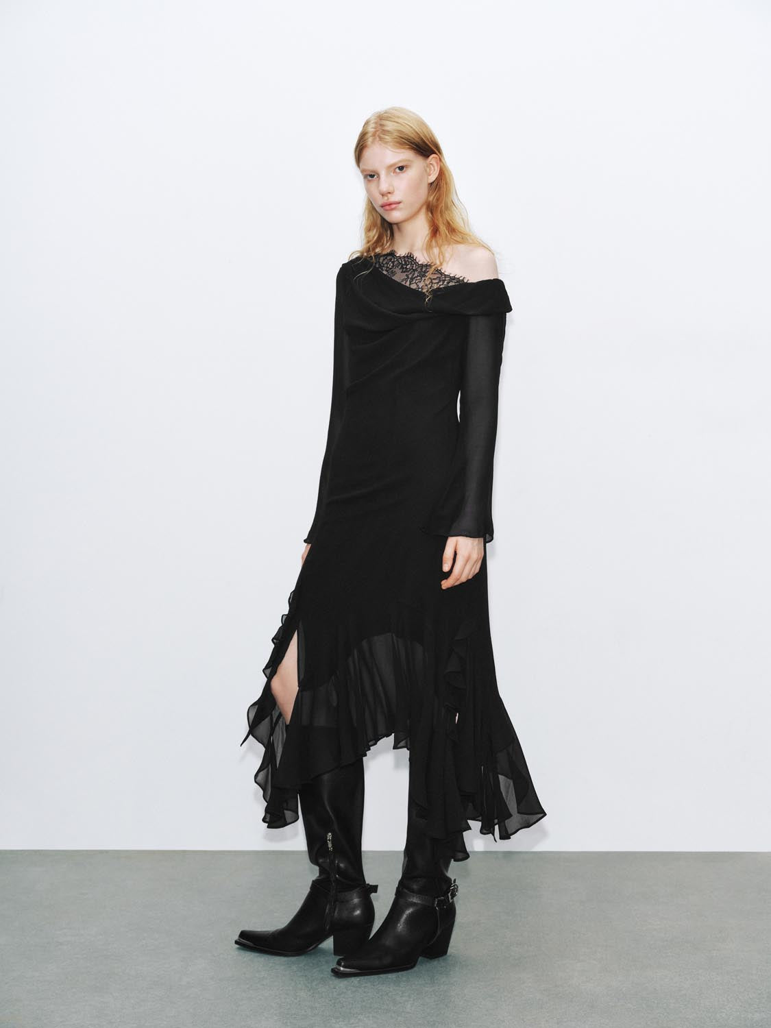 Urban Revivo One Shoulder A-Line Dresses-Black