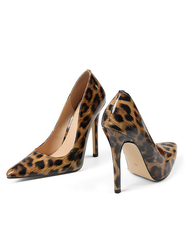 Leopard Print Pointed Toe High Heels