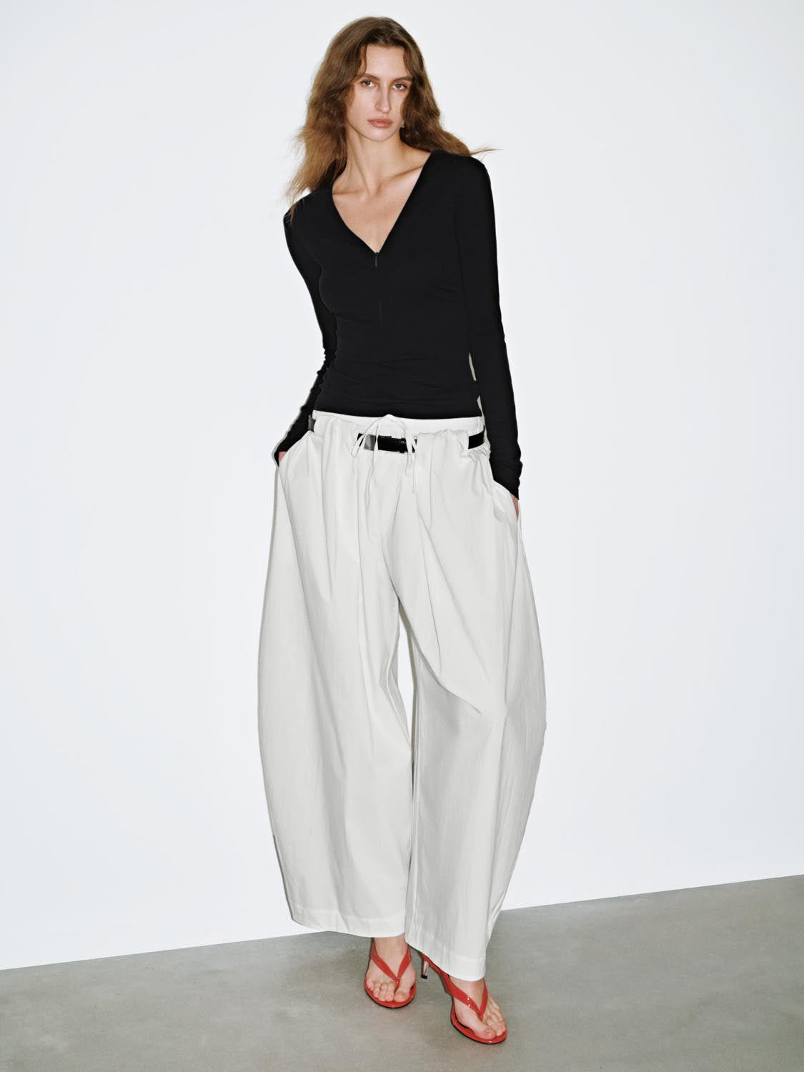 Belted Wide Leg Pants