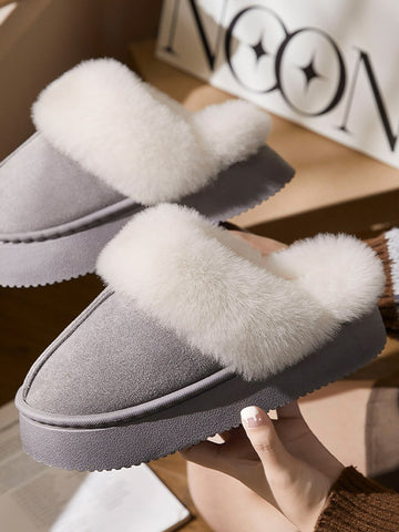 Cozy Faux Fur Platform Slippers