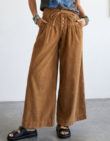 High Waisted Corduroy Wide Leg Pants
