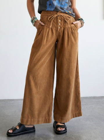 High Waisted Corduroy Wide Leg Pants