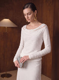 Elegant Beaded Cowl Neck Sweater