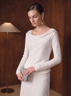 Elegant Beaded Cowl Neck Sweater