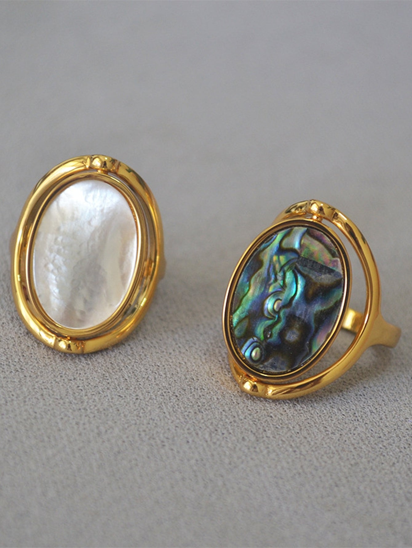 Dainty Gold Plated Shell Spinner Ring