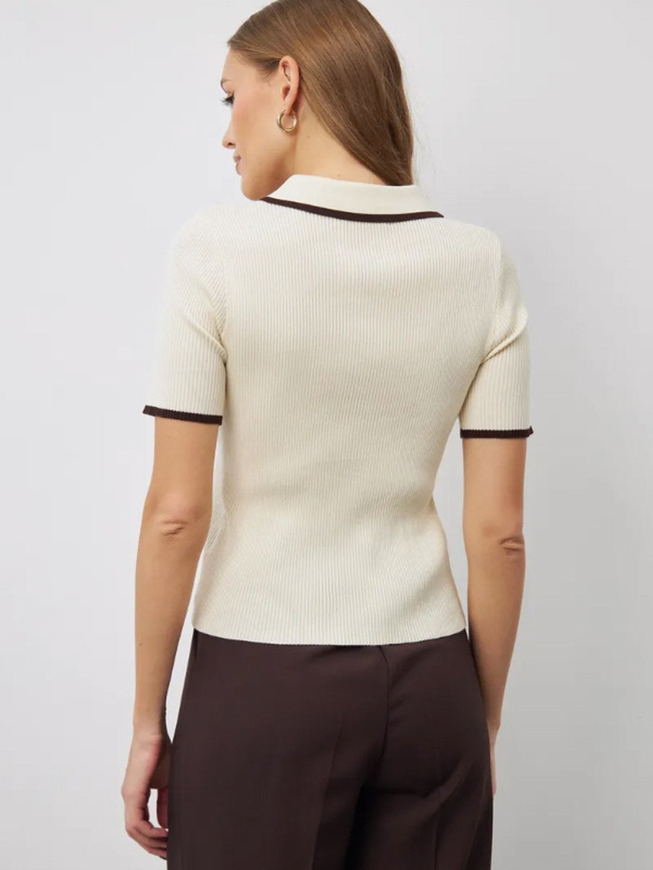 Short Sleeve Color-Blocked Casual Polo Shirt