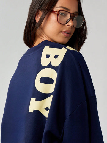 Oversized Graphic Play Print Sweatshirt