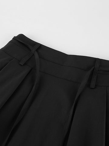 High Waisted Pleated Maxi Skirt