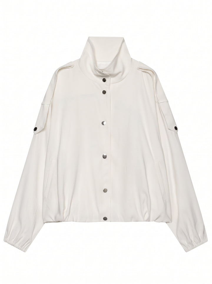 Oversized Stand Collar Utility Jacket