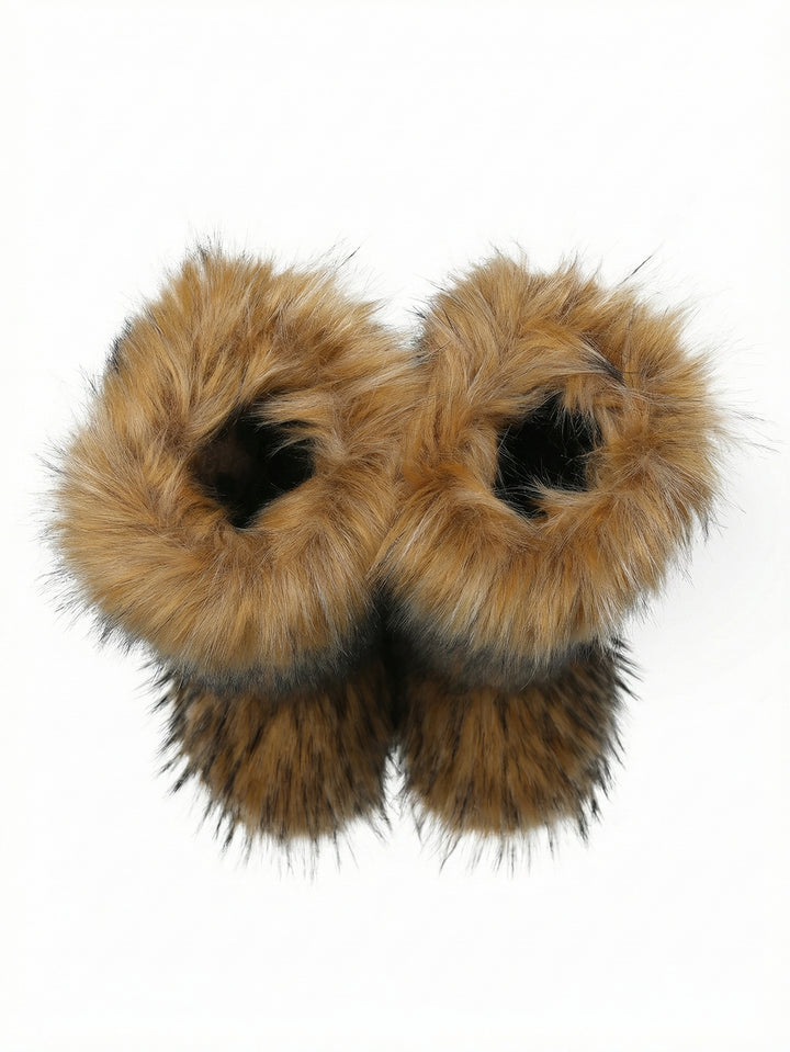 Plush Faux Fur Slip-On Design Cozy Boot