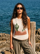 Graphic Desert Print Knit Tank Top