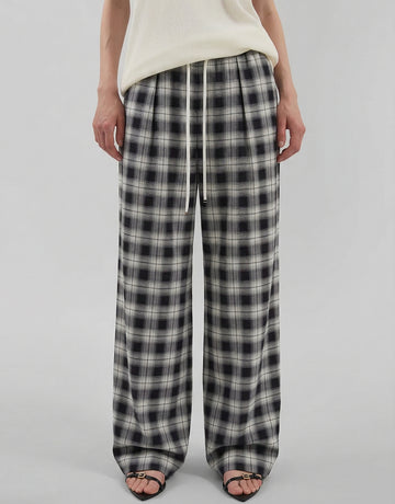 Checked Drawstring Trousers