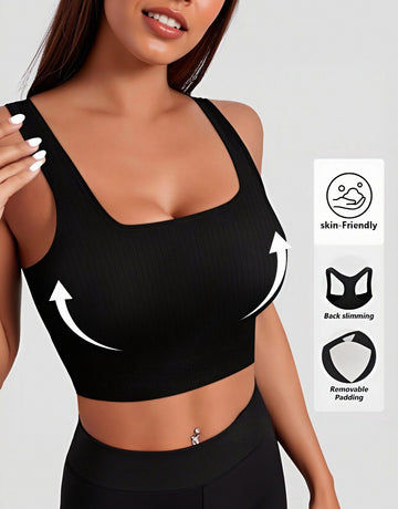 Seamless Ribbed Racerback Athletic Tank Top