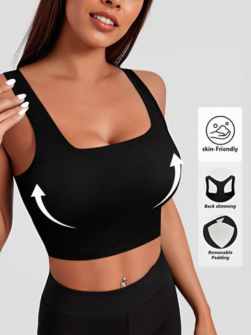 Seamless Ribbed Racerback Athletic Tank Top