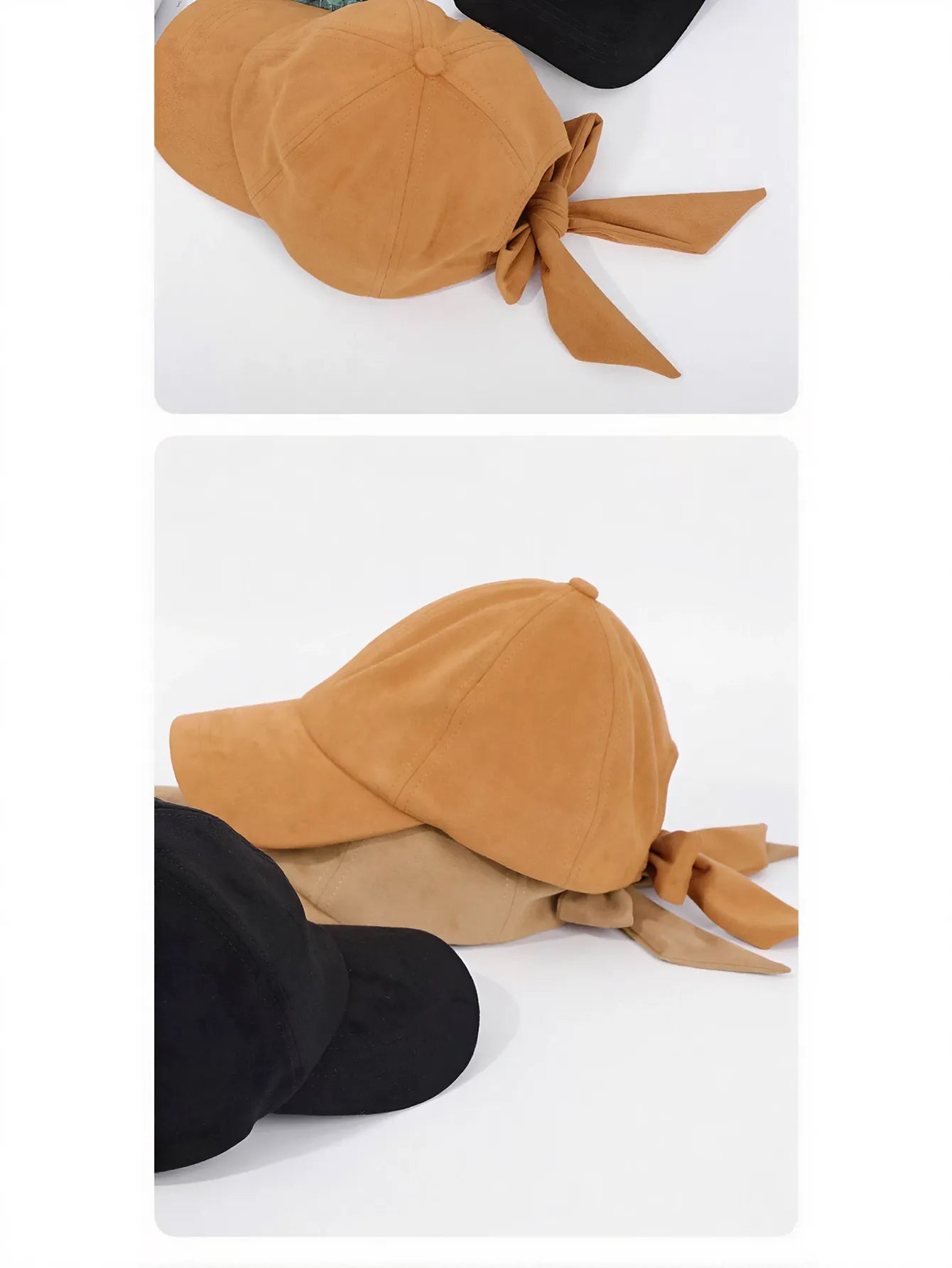 Trendy Suede Bow Tie Baseball Hat