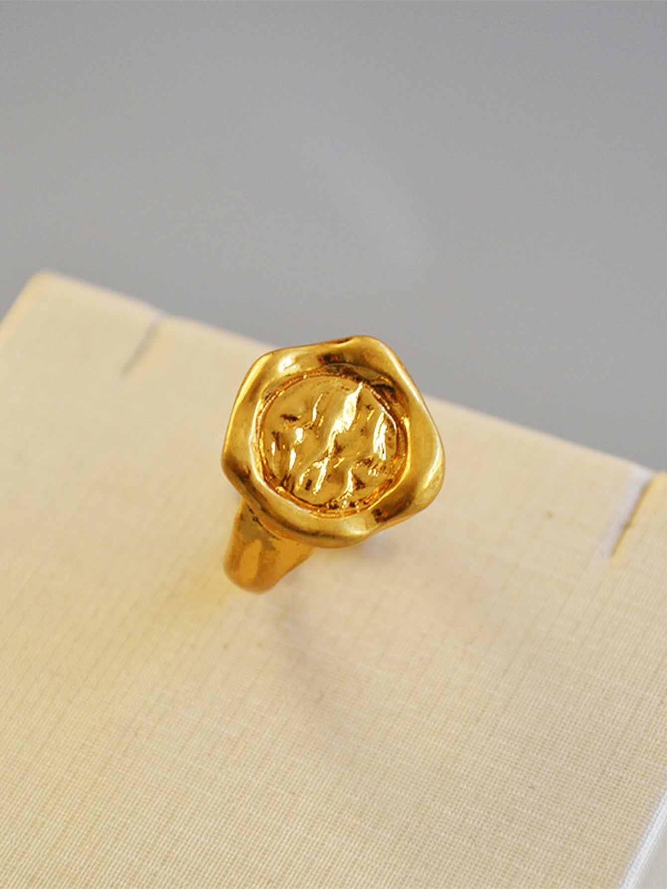Textured Gold Organic Statement Ring