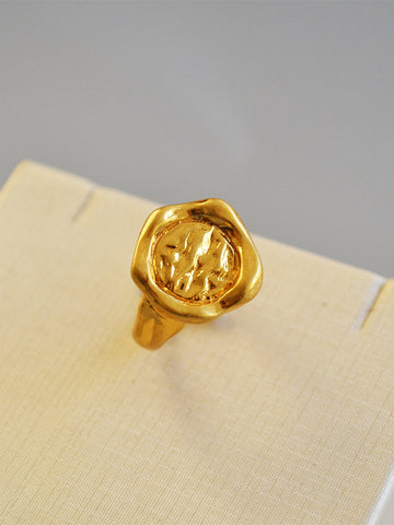 Textured Gold Organic Statement Ring