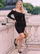 Chain Detail Ribbed Bodycon Dress
