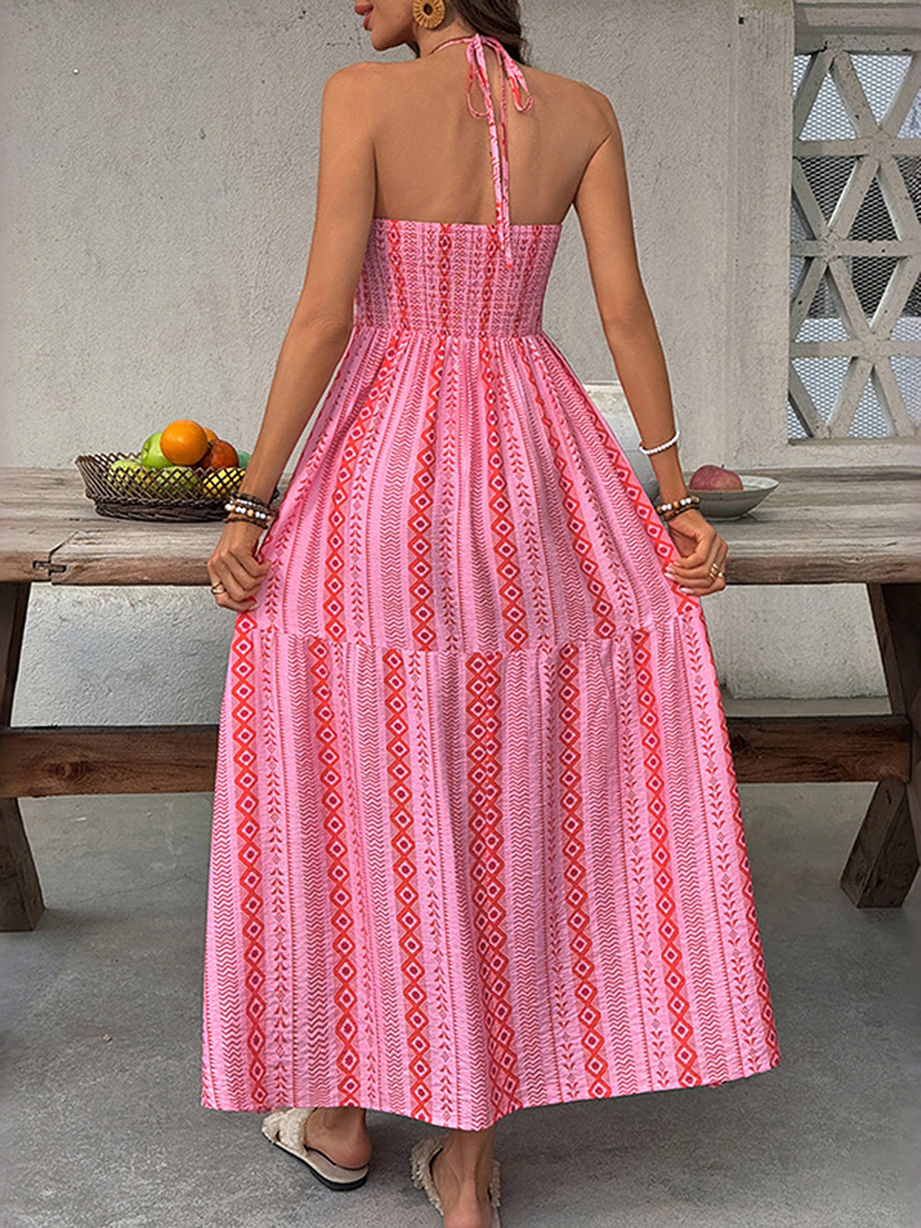 Strapless Side Slit Maxi Dress