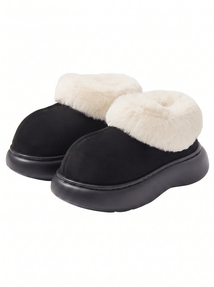 Fuzzy Platform Suede Ankle Boots