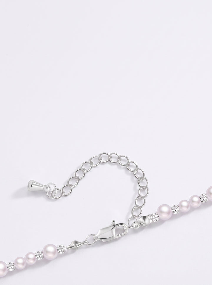 Elegant Dainty Pearl Crystal Necklace