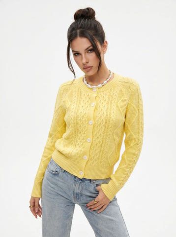 Cozy Cable Knit Button Cardigan