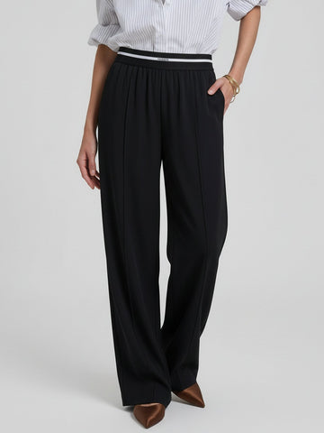 Straight Contrast Waist Pants