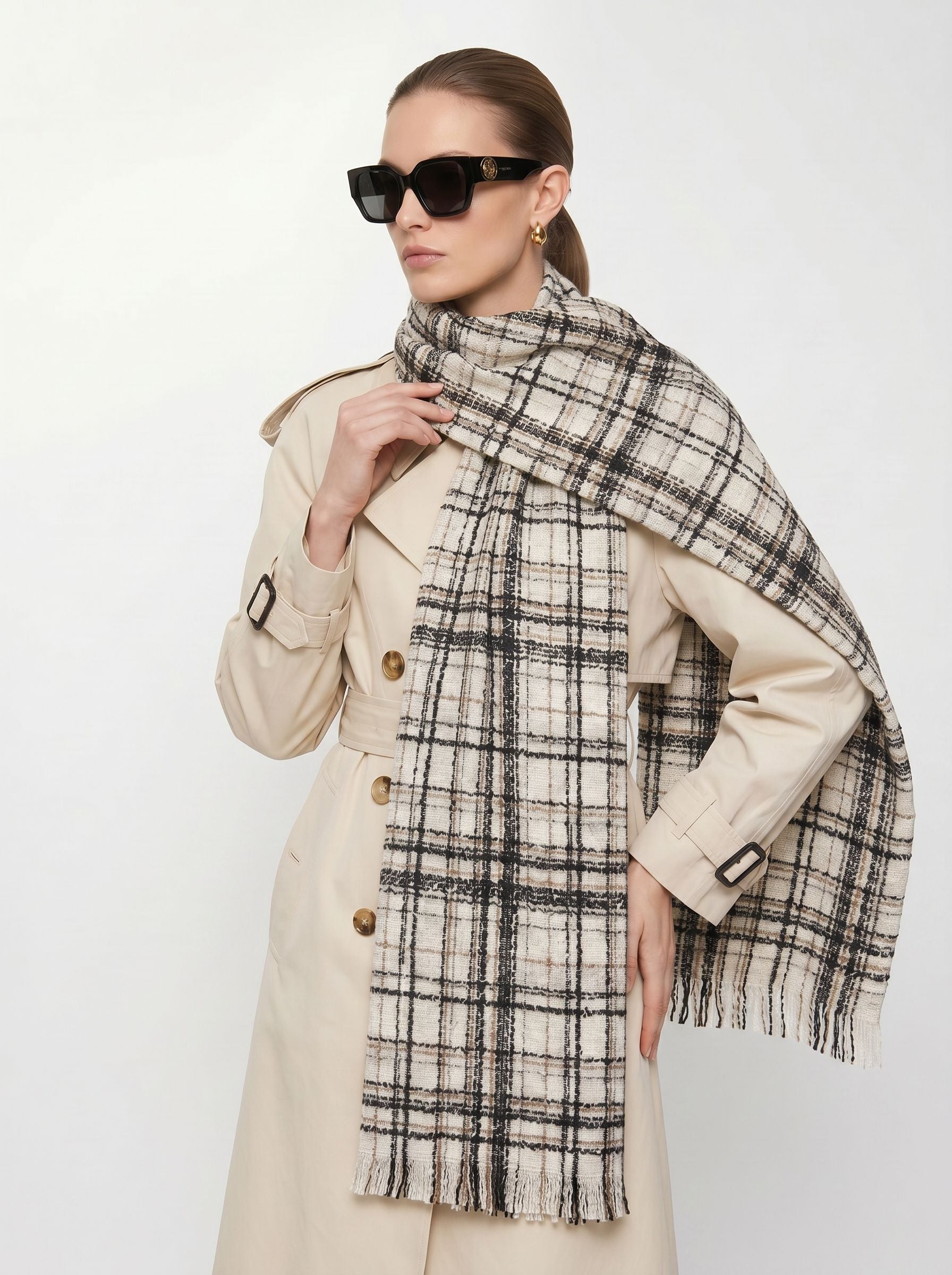 Classic Plaid Soft Oversized Scarf