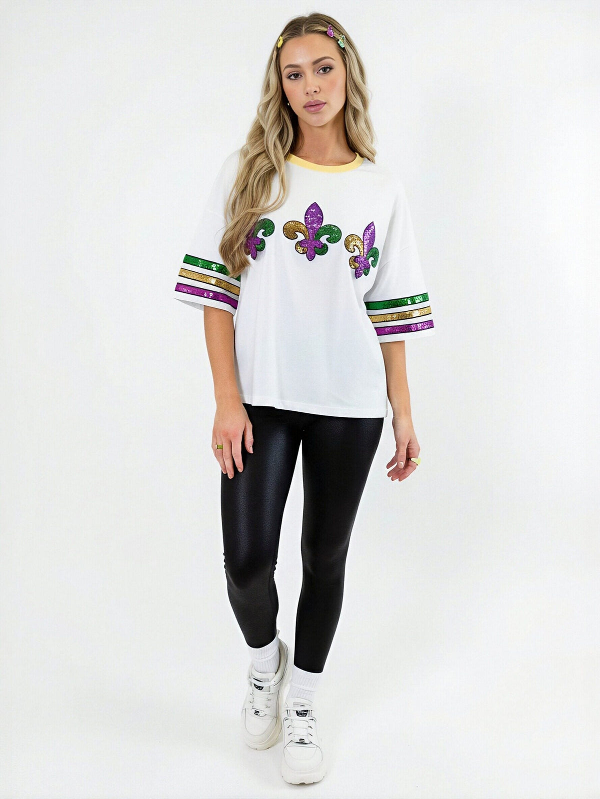 Glitter Embroidered Short Sleeve T-Shirt