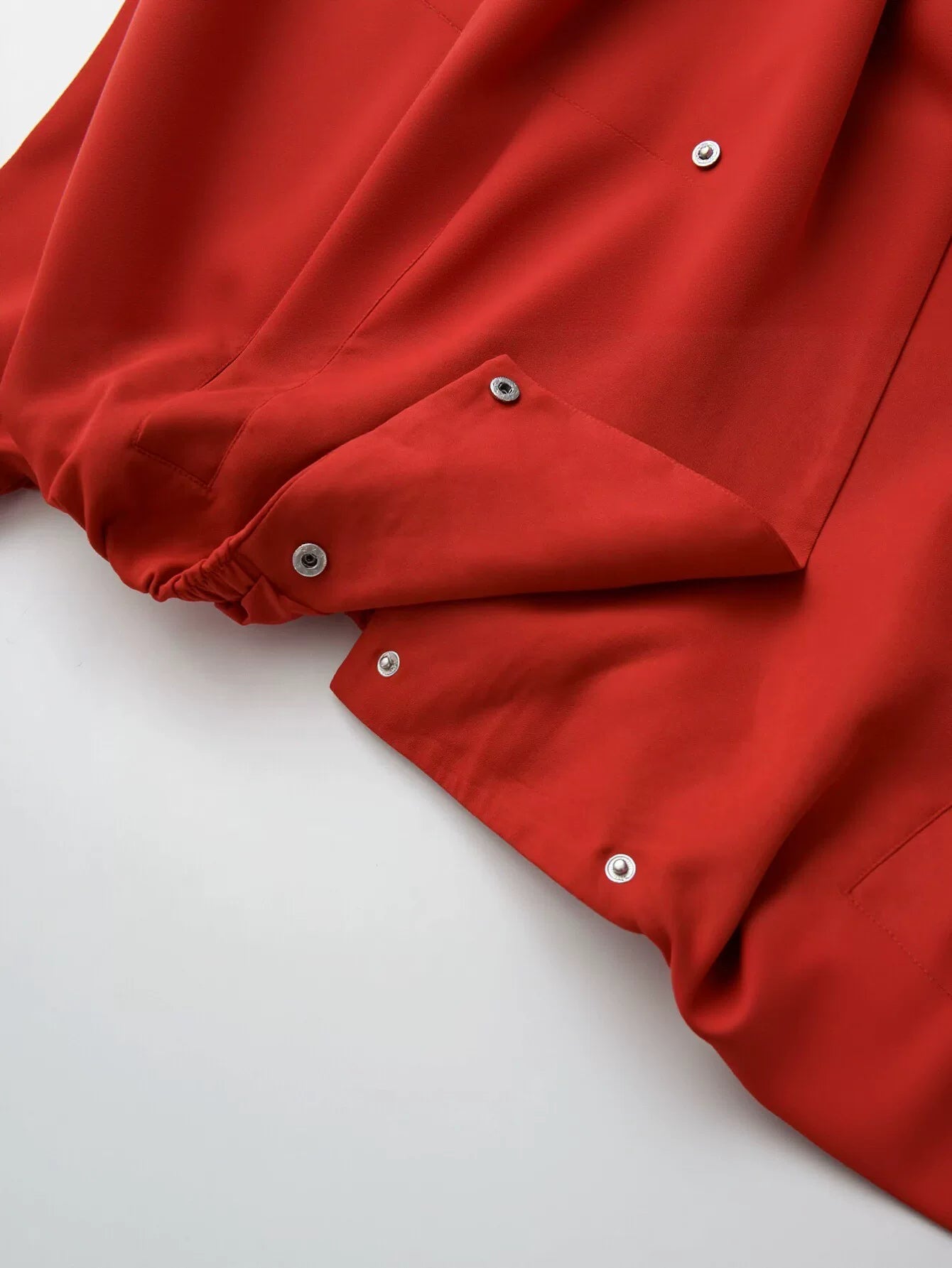 Minimalist Oversized Red Bomber Jacket