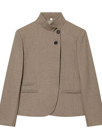 Minimalist Stand Collar Blazer Jacket
