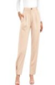 High Waisted Pleated Tapered Trousers