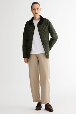 Classic Quilted Corduroy Collar Jacket