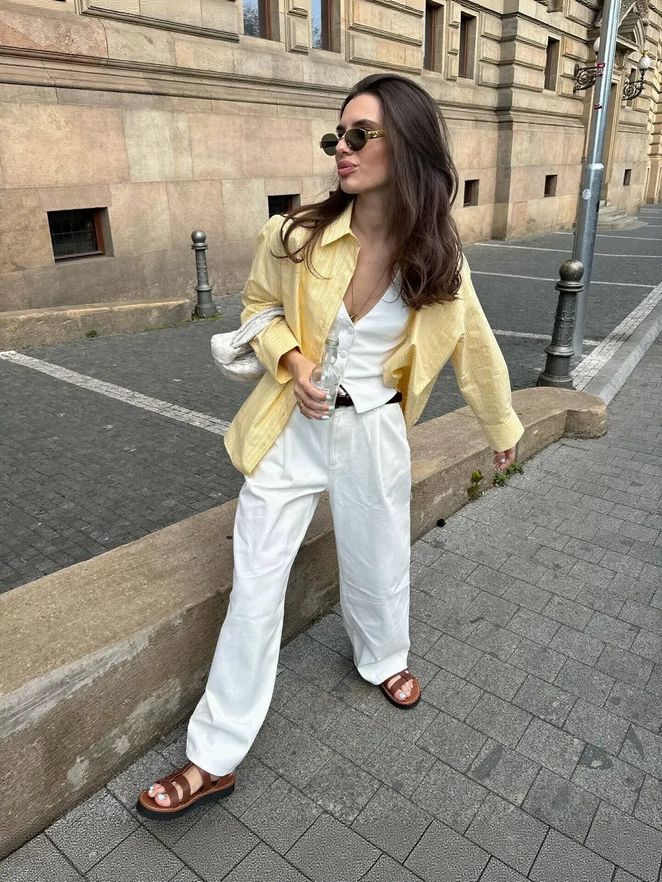 Oversized Striped Button Down Shirt