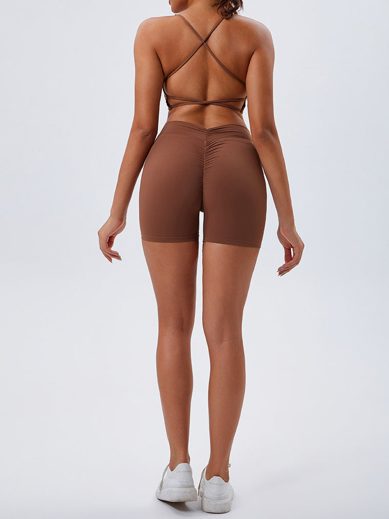 High Waisted V Cross Yoga Shorts