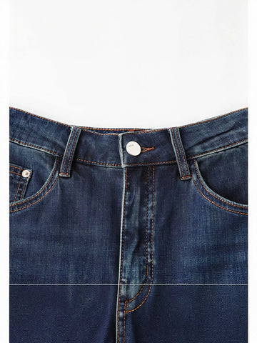 High Waisted Flared Denim Skirt