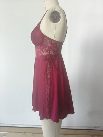 Lace Trimmed Side Slit Nightdress