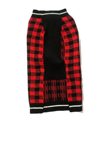 Cozy Buffalo Plaid Maple Dog Sweater
